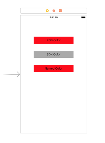 UIViewController storyboard with three buttons