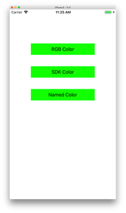 App screen with three green buttons